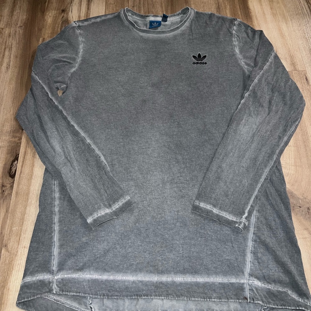 Gray adidas distressed shirt